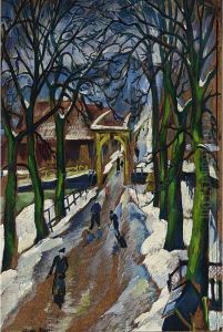 Winter Scene, Hoorn by Adolf De Haer