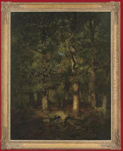 A Huntsman In A Forest Glade by Godefroy de Hagemann