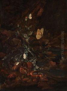 Ein Paar Stillleben Mit Eidechsen by Carl Wilhelm de Hamilton