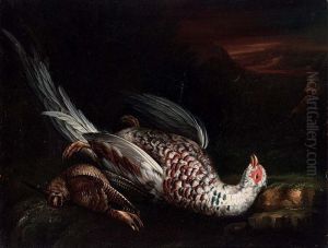 A Hunting Still Life With A Pheasant And A Woodcock by Franz de Hamilton