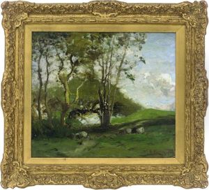 A Wooded Landscape by Franklin De Haven