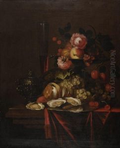 A Facon De Venise Wine Glass With Oysters