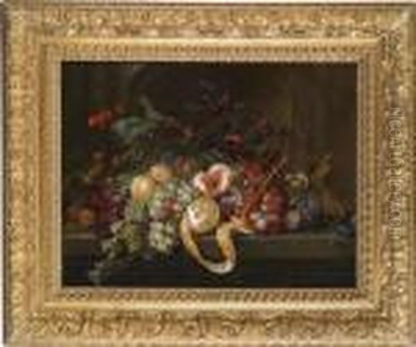 Still Life With Fruit And Nuts On A Stone Table - view 1