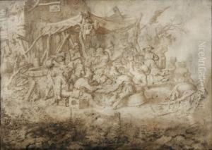 Fete Villageoise Animee by Gerrit Adriaensz. De Heer
