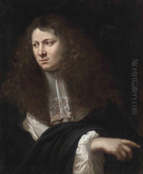 Portrait Of A Gentleman, Bust-length, In A Black Coat With A Lacesleeve And Scarf - view 1