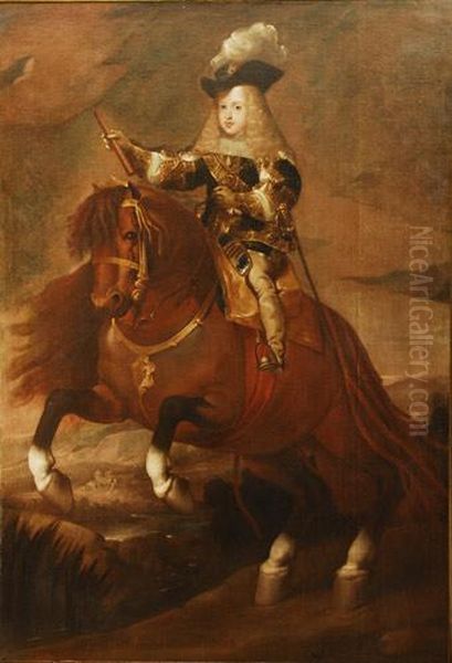 Retrato Ecuestre De Carlos Ii Nino - view 1