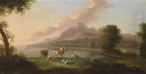 Southern Coastal Landscape With A Herder And Cattle by Jacob De Heusch