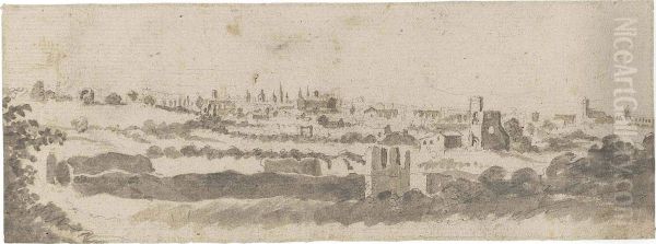 A Panoramic View Of Rome From The Campagna - view 1
