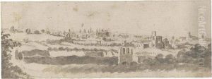 A Panoramic View Of Rome From The Campagna by Jacob De Heusch