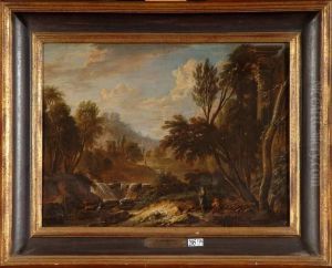 Paysage Anime A La Cascade by Willem de Heusch