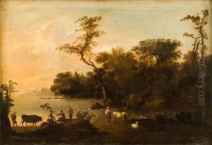 Paesaggio Al Tramonto Con Pastori by Willem de Heusch