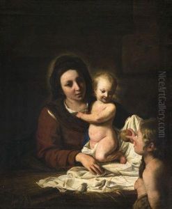 Vierge A L'enfant Avec Saint Jean-baptiste Offrant Une Pomme Vierge A L'enfant Avec Saint Jean-baptiste Offrant Une Pomme