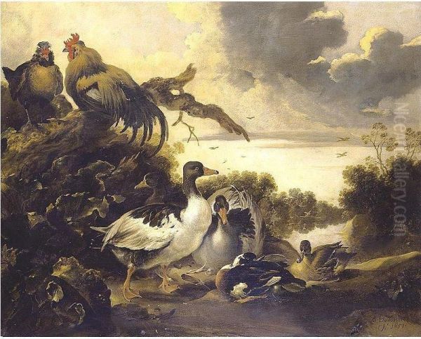 Fowl On A Riverbank - view 1