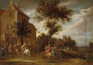 Dorflandschaft Mitreitern by Lambert de Hondt
