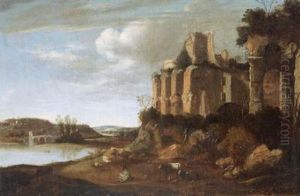 Flusslandschaft Mit Ruinen by Horatius Hooch