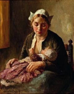 Moeder En Kind by Bernard Johann De Hoog