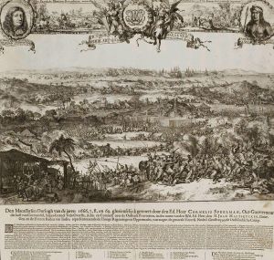Victory Of Cornelis Speelman Over The Kingdom Of Macassar Andradjah Palacca, And The War Of by Romeyn de Hooghe