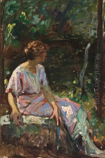 Woman In The Garden - view 1