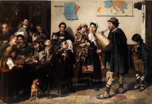 Savojarden-musikanten In Einer Taverneaufspielend by Edouard De Jans