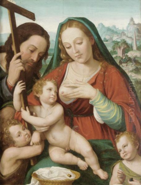 The Holy Family With The Infant Saint John Ther Baptist And An Angel - view 1