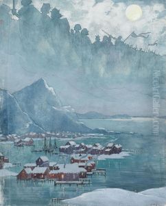 Northern Sea Harbor Landscape by J-M. Onfray Brev. De Job