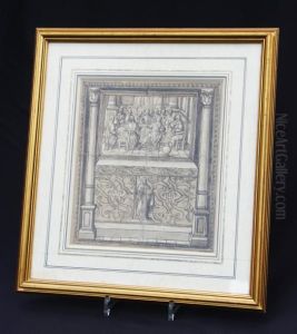 Projet De Retable Representant La Cene Et Sainte Gertrude Projet De Retable Representant La Cene Et Sainte Gertrude