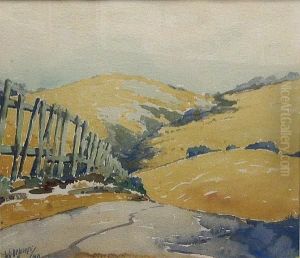 A Country Road Through Rolling Hills,1940 by Luther Evans De Joiner