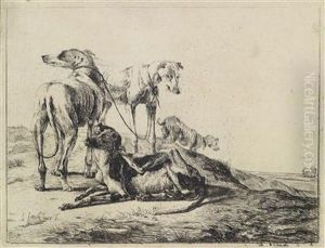 Vier Windhunde