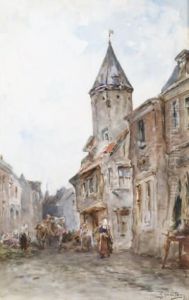 Rue De La Vieille Ville Animee by Jan De Jong