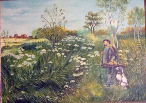 Chasseur Et Son Chien A L'affut - view 1