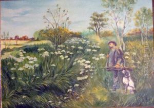 Chasseur Et Son Chien A L'affut by Jean De Jong