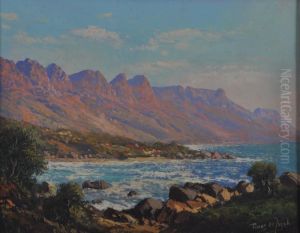 Rocky Coastal Scene With Mountains by Tinus De Jong
