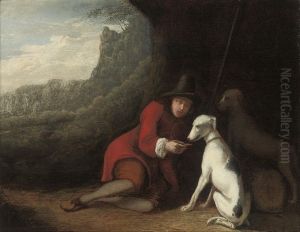 A Shepherd Seated In A Cave