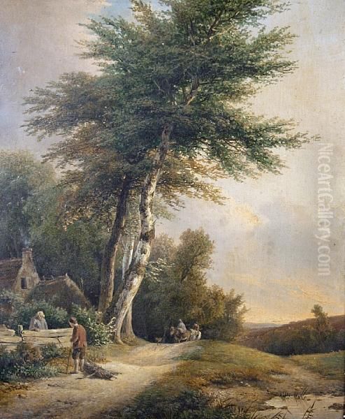 Travellers On A Country Path - view 1