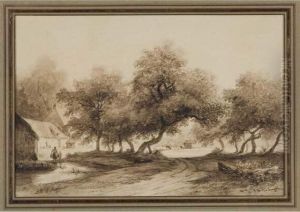 Vue D Une Fermette A La Campagne by Jan Baptiste de Jonghe