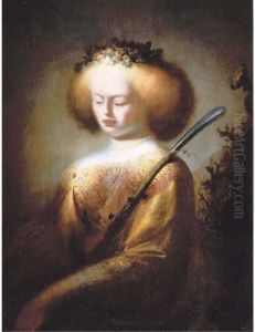A Shepherdess Holding A Staff