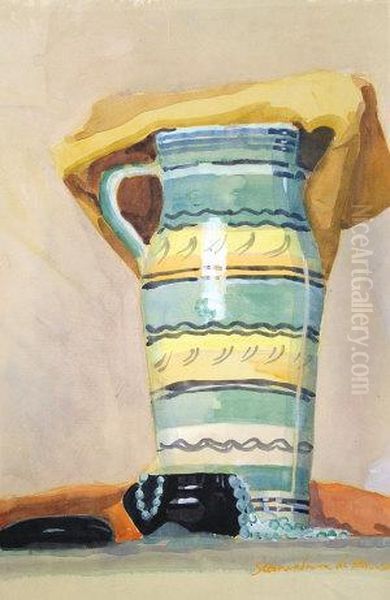 Still Life Of A Striped Jug - view 1