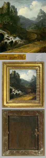 "romantische Burglandschaft" Mit Vieh-und Personenstaffage - view 1