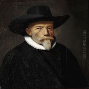 Portrait Of A Nobleman With A Hat And White Collar