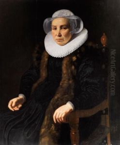 Portrait Einer Dame Im Lehnstuhl