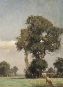 Cows At Pasture by Alfred De Knyff