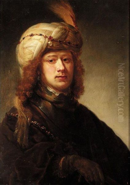 A Portrait Of A Man, Bust Length, Wearing A Turban And A Chain Of Office Over A Brown Cloak - view 1