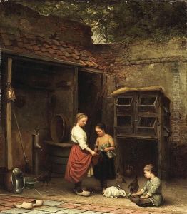 In The Courtyard by Leendert de Koningh