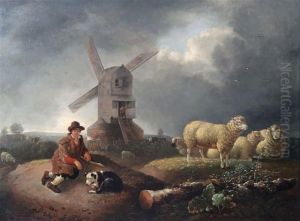 Shepherd Boy With Dog by Leendert de Koningh