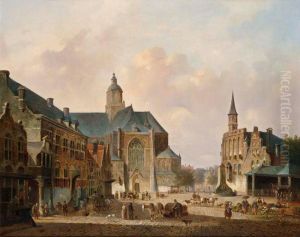 A Busy Day On A Town Square
