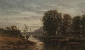 Country River Landscape by Georgina M. Steple De L'Aubiniere