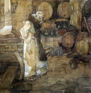 Monk In A Wine Cellar by Stephen Baghot de la Bere