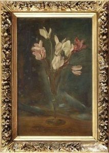 Bouquet De Fleurs Dans Un Verre A Pied by Auguste de la Brely