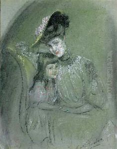Mere Et Enfant by Antonio De La Gandara