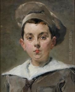 Portrait De Jeune Garcon Au Beret
Carton by Jean De La Hoese